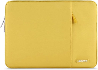MOSISO Laptop Case 13.3 inch, 13-13.3 inch Laptop Sleeve Compatible with MacBook Air/Pro 13/Pro 14 M5 M4 M3 M2 M1, HP Dell ASUS Lenovo,Polyester Vertical Computer Sleeve Bag with Pocket, Yellow