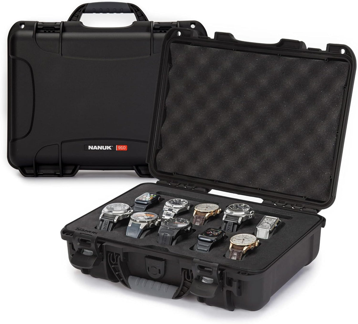 NANUK 910 Waterproof Watch Case with Foam Insert, Black