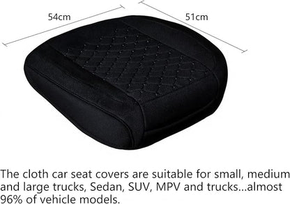 Suninbox Car Seat Cover,Bottom Car Seat Covers Cloth,Front Seat Only,Fabric Wrap Around The Bottom,Breathable Car Seat Protector Fits 95% of Vehicles 1 Piece,Black