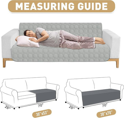 ZNSAYOTX Ultimate Cozy Blankets (30"x53") 100% Waterproof Sofa Mat Blanket for Dog Pets, Bed Couch Protector with Non-Slip Back Washable Durable, Pee Scratch Proof Easy to Clean (Light Grey)