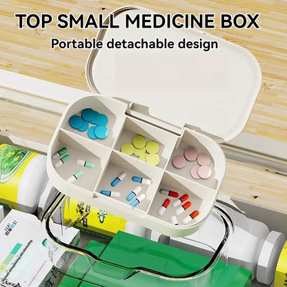 3-Tier Portable Medicine Storage Box, Medical Organizer With Removable Small Medicine Box, Dustproof & Moisture-Proof, Family Size with Transparent Visual Design, Suitable for Home&Travel Use (White)