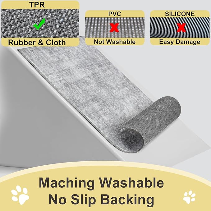COMSLE Door Mat, Front Door Mat Indoor for Entrance Faux Wool Absorbent Non Slip Modern Throw Rug for Entryway Hallway Muddy Paws - Pet Friendly, 20x32 Inches,Grey Machine Washable