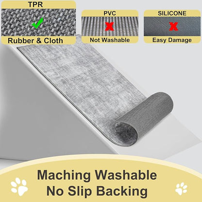 COMSLE Door Mat, Front Door Mat Indoor for Entrance Faux Wool Absorbent Non Slip Modern Throw Rug for Entryway Hallway Muddy Paws - Pet Friendly, 20x32 Inches,Grey Machine Washable