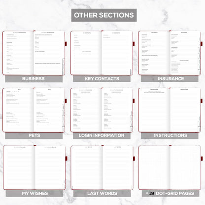 Clever Fox Large End of Life Planner – Guided Final Arrangements Organizer Notebook for Instructions, Beneficiary Info, Will Preparation, Last Wishes & Funeral Planning – 8.5" x 11" (Burgundy)