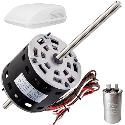 RV AC Fan Motor with Capacitor, 1/3 HP, 115 Volts, 1675 RPM, Replacement