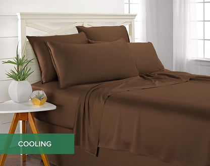King Pillowcases by Pure Bamboo, Genuine 100% Organic Viscose Derived from Bamboo, Luxuriously Soft & Cooling, Double Stitching, Envelope Closure (2 King Pillowcases, Coconut Husk)