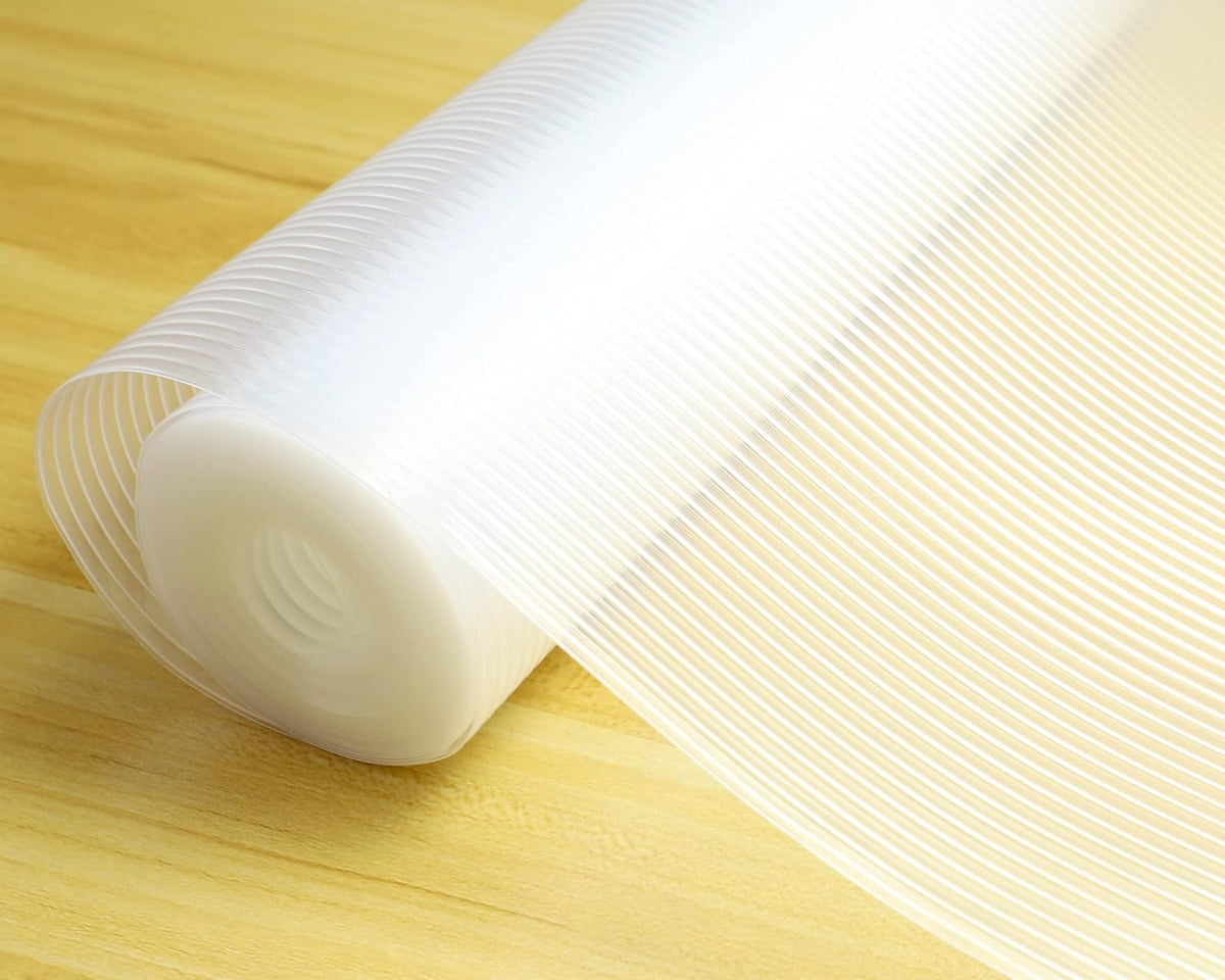 Shelf Liners for Kitchen Cabinets 11 Inch Wide X 20 Ft Non Adhesive Cabinet Drawer Liners Non Slip Clear Waterproof Closet Wire Pantry Shelves Liner Fridge Cupboard Mat for Kitchen Bathroom