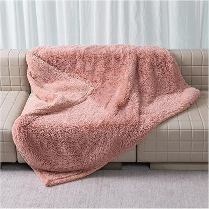 Maidewow Waterproof Calming Dogs Blankets Pink Pet Blanket for Small Medium Dog Cat Long Faux Fur Fluffy Couch Covers Sofa Furniture Protector Mat (Pink,S-40x28in)