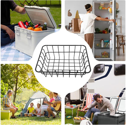 Freezer Storage – Upright Stackable Organizer, Deep Freezer Baskets Storage Bins, Space-Saving Feature for Produce, Vegetables, Fruits, Beverages, Food, Beer, Picnic, Camping, Outdoor