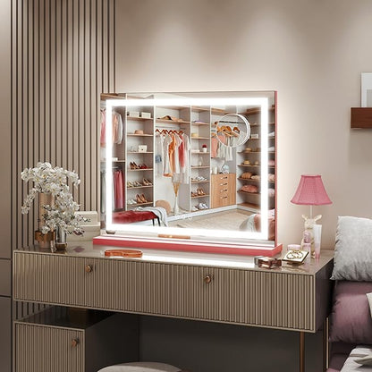 FENNIO Vanity Mirror with Lights 23"x18", Lighted Makeup Mirror, Large Vanity