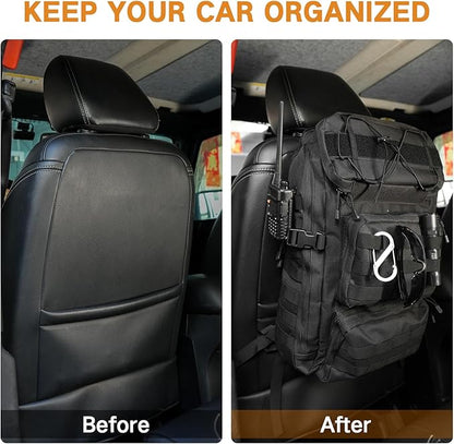 Universal Tactical Vehicle Back Seat Organizer Tactical Backpack with Multi-Pockets MOLLE Backpack