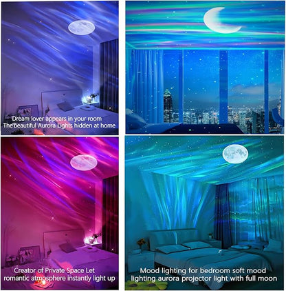Aurora Northern Lights Projector: 60+ Light Effects White Noise Stars Sky Moon