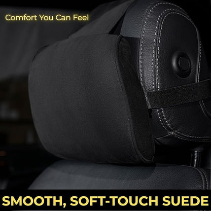 Car Headrest Pillow Memory Foam Soft Neck Support Comfortable Ergonomic Design Car Seat Headrest Pillow Universal Fit Travel Seat Pillow for Pain Relief While Driving Lord AutoFashion (1PC) (Black)