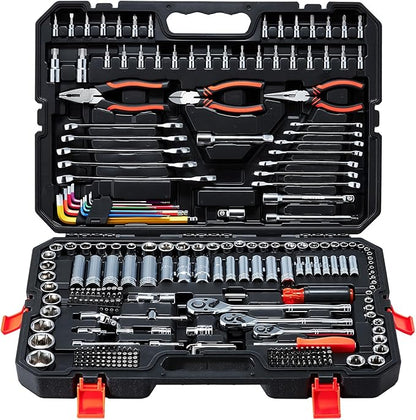 VEVOR Mechanics Tool Set, 314-Piece Mechanic Tool Kit, 1/4 in, 3/8 in, and 1/2