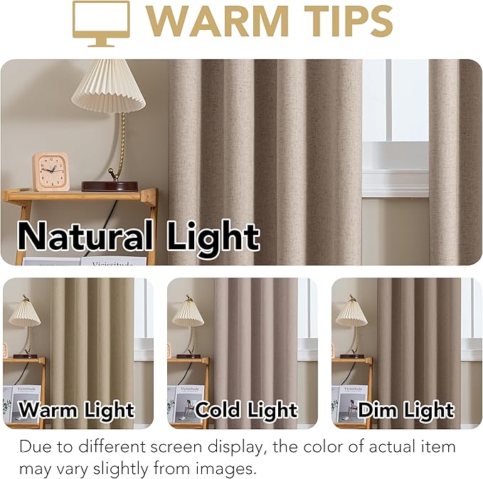 H.VERSAILTEX Linen Curtains 100% Blackout Curtains