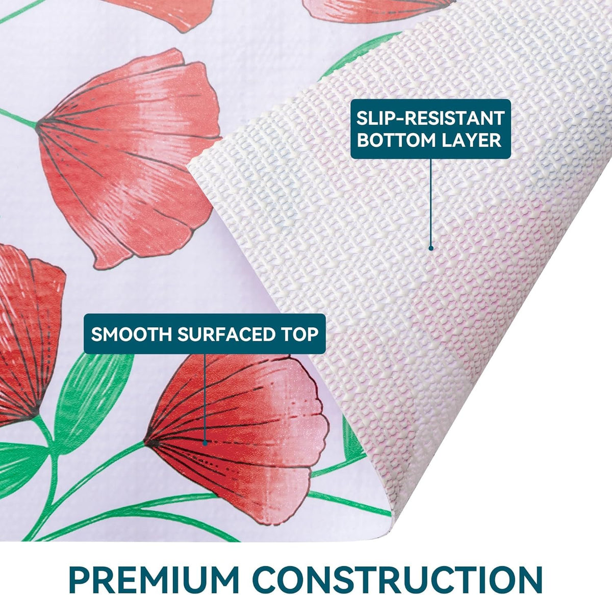 2 Rolls 12" W x 120" L Floral Drawer and Shelf Liner for Cabinets, Non-Adhesive Strong Grip Non-Slip Flower Shelf Cabinet Kitchen Shelf Liners for Kitchen Cabinets