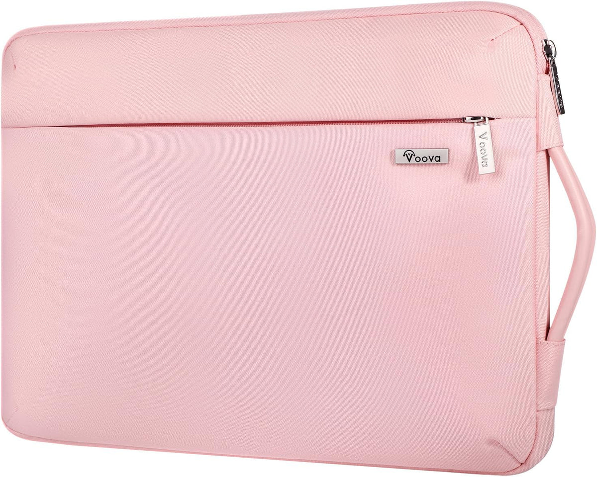 Voova Laptop Sleeve Case 14 15 Inch for Women, 360° Protective Waterproof Slim Computer Bag Cover Compatible with MacBook Air 15 M2/M3/M4 2024-2025, MacBook Pro 14/15, Hp Chromebook 14, Pink