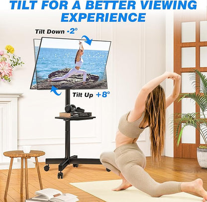 Rfiver Mobile TV Stand for 23-60 Inch LCD LED Flat/Curved Panel Screen TVs up