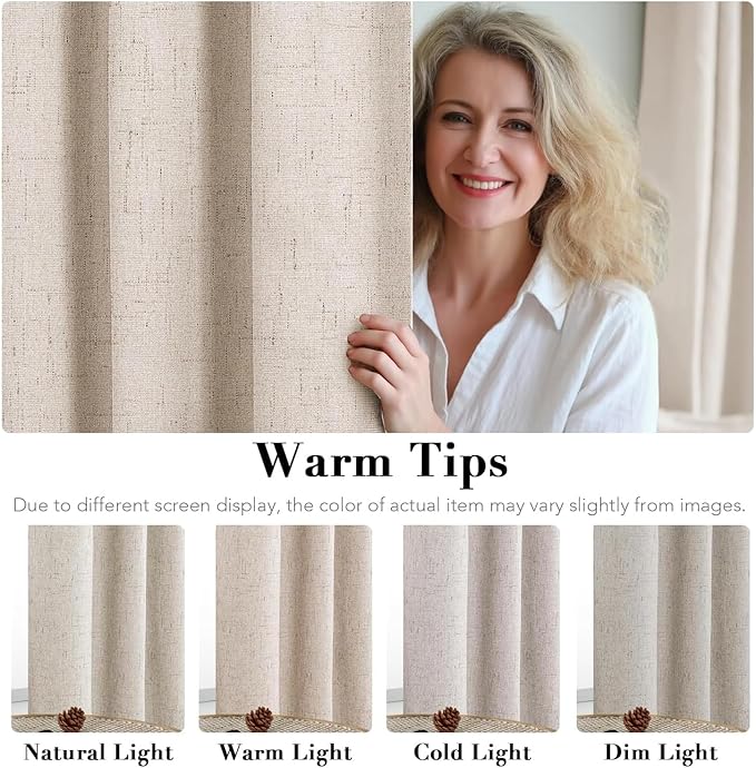 H.VERSAILTEX Linen Curtains 100% Blackout Curtains
