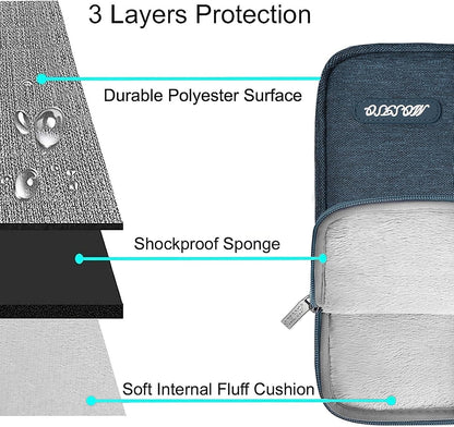 MOSISO Laptop Case 16 inch, 15-15.6 inch Laptop Sleeve Compatible with MacBook Pro 16 M4 M3 M2 M1, HP Acer Dell Lenovo ASUS Notebook, Polyester Vertical Computer Sleeve Bag with Pocket, Haze Blue