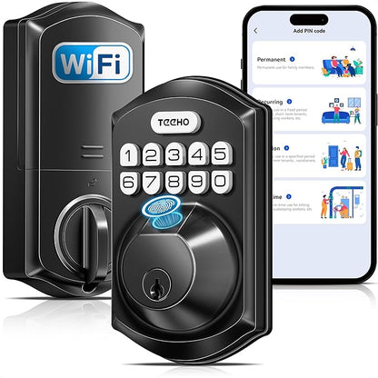 TEEHO TE012W WiFi Smart Lock, Fingerprint Door Lock