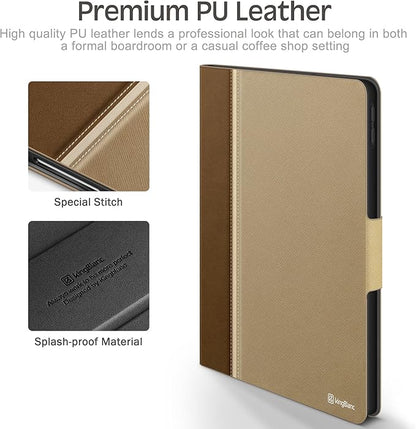 KingBlanc Case for iPad (A16) 11th Generation 11 Inch 2025, iPad 10th Gen 10.9 Inch 2022 with Pencil Holder, PU Leather Protective Cover, Auto Sleep/Wake, Viewing/Typing Angle, Magnetic Clasp, Beige