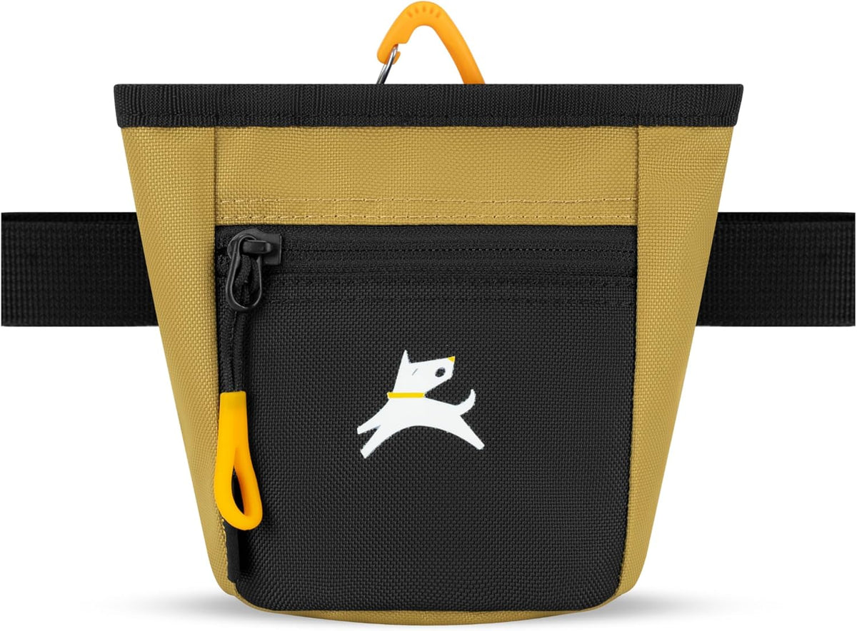 OllyDog Goodie Treat Bag, Dog Treat Pouch, Waist Belt Clip for Hands-Free Training, Magnetic Closure, Dog Training and Behavior Aids, Three Ways to Wear (Antelope)