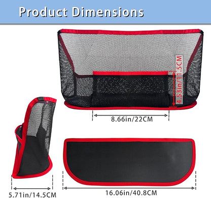 Car Storage Bag, Auto Net Pocket Handbag Holder, Driver Storage Netting Pouch for Document Phone Tissue Purse Storage, Organizer Mesh Bag Between Two Seats, Backseat Pets Barrier, Red