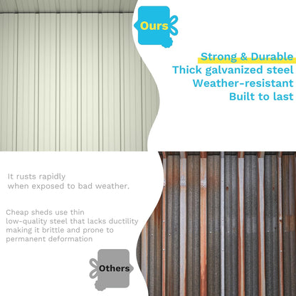 Greesum 5x3FT Outdoor Storage Shed, Utility Tool Shed Metal Storage Garden Shed with Door & Lock for Patio Storage, Gray