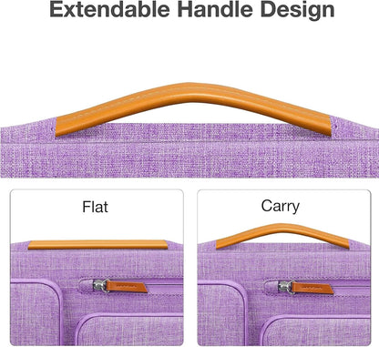 MOSISO 360 Protective Laptop Case 16 inch, 15-15.6 inch Laptop Sleeve Compatible with MacBook Pro 16, HP, Acer, Dell, Lenovo, ASUS, Side Open Carrying Case with 4 Zipper Pockets&Handle, Lilac