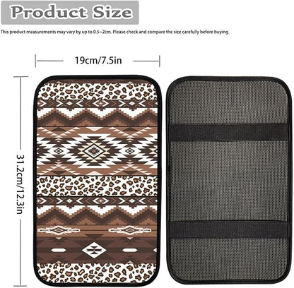 Tribal Aztec Center Console Cover Easy to Install Car Armrest Cushion Protector Protect from Pet Claws Soft Universal Fit for Vehicles,Cars,Suvs,Vans,Sedans