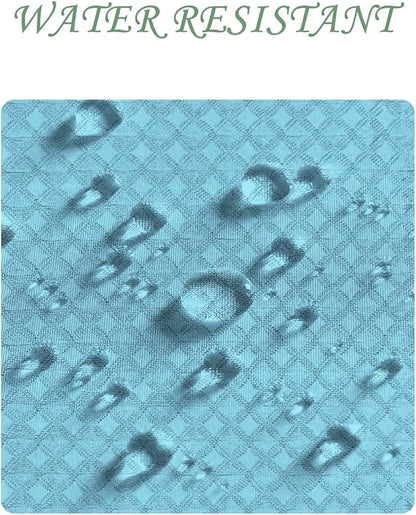 ggaimwf 60x72 Inch Solid Color Shower Curtain for Bathroom Waffle Bath Water Resistant Fabric Curtains Baby Blue Modern Thick Shower Stall Curtain with Metal Hooks