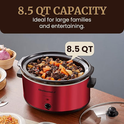 Elite Gourmet MST-900RXT# Electric Ceramic XL Jumbo Slow Cooker, Adjustable Temp