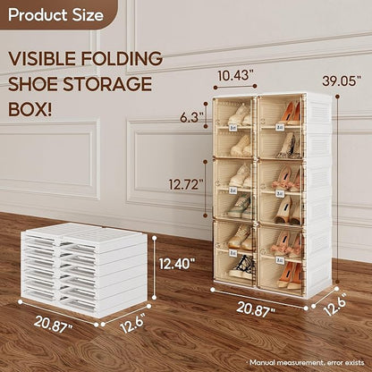 ANTBOX Shoe Organizer Storage Box, Portable Folding Shoe Rack