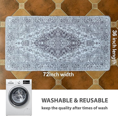 nunubaby Washable Pee Pads for Dogs, Stylish, Non-Slip and Leak-Proof Pee Pads. Reusable Potty Pads for Dogs for Crates and Floors.(Gray/Geo, 36" x72" )
