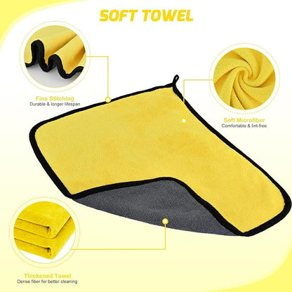 Nilight 15PCS Car Detailing Kit Auto Cleaning Tools Wash Set with Storage Carry Bag Beginners Easy to Use for Interior Exterior Car Care Clean Windshield Dashboard Seat Air Vents Wheels Tires, Yellow