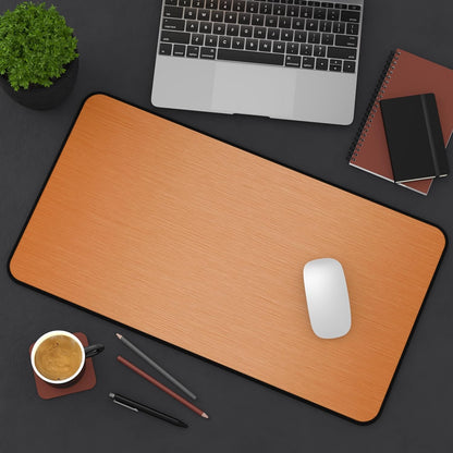 Brushed Metal Texture Desk Mat - Extended Mouse Pad & Desk Pad, Neoprene Surface, Non-Slip Rubber Base, Stitched Edges, Desk Protector for Keyboard & Mouse, Sizes 12x18/12x22/16x32 (Orange, 12x22)