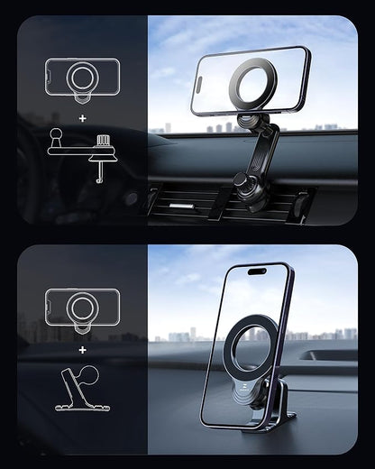 ZEEHOO Compatible with MagSafe Car Mount, Magnetic Phone Holder for Car [12 Strongest Magnets], Magnetic Car Vent Phone Mount [Non-Blocking&360 Rotation] for iPhone 15 14 13 12 Pro Max Mini