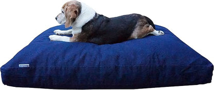 Dogbed4less Large Memory Foam Dog Bed Pillow with Orthopedic Comfort, Waterproof Liner and Washable Durable Pet Bed Denim Cover 41"X27", Blue