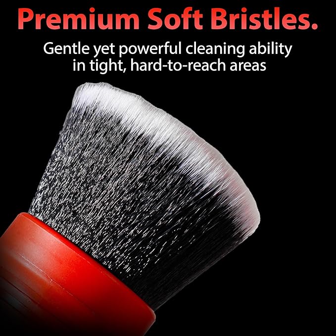 Adam's Polishes Large Multi-Purpose Detailing Brush Car Cleaning Brush Nylon Soft Bristles for Dusting or Scrubbing Interior & Delicate Surfaces, Screens, Seats, Leather, Vinyl, & More