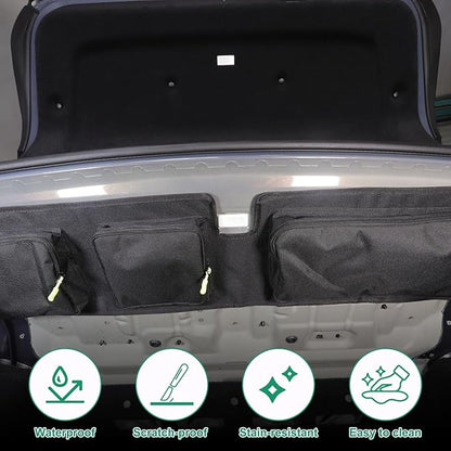 Sekhyna Car Trunk Organizer Storage Bag Compatible with BMW 7 Series Sedan G70 2024,Removable Storage Organizer with 3 Waterproof Zippered Large Storage Pockets and Storage Grid For G70 1PCS