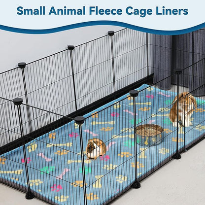 YUEPET 3 Pack Waterproof Guinea Pig Blankets, Fleece Cage Liners, L | Guinea Pig Fleece Cage Liners, Waterproof Backing, Machine Washable, Soft Fleece Surface, 48 x 24 in