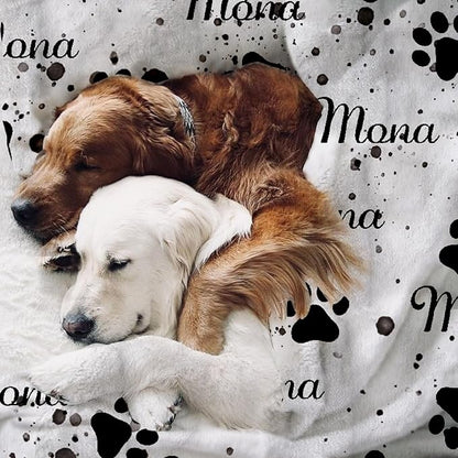 GlisterGlow Personalized Dog Blanket, Customized Pet Blankets with Name Picture, Throw Blanket for Small Medium Large Dog Puppy Cat