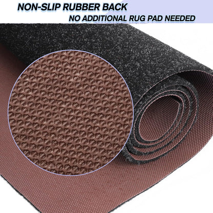 Custom Size Backed Non-Slip Area Rugs Runner, Easy Clean, Waterproof Runner Rugs for Hallway Entryway, Kitchen, Laundry, 4FT x 49FT, Black