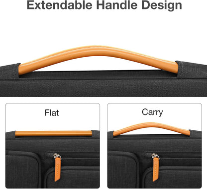 MOSISO 360 Protective Laptop Case 16 inch, 15-15.6 inch Laptop Sleeve Compatible with MacBook Pro 16, HP, Acer, Dell, Lenovo, ASUS, Side Open Carrying Case with 4 Zipper Pockets&Handle, Black