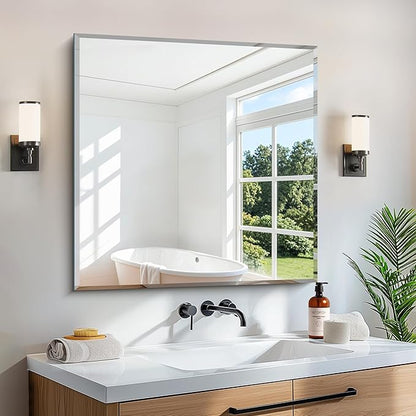 CILIBER Beveled Mirror, 30x30 inch Square Bathroom Mirrors