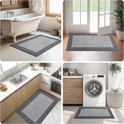 DOMUSTEX Machine Washable Kitchen Rug 32" x 72", Non Slip Indoor Door Rug, Absorbent Entrance Runner Rug for Bedroom, Hallway, Bathroom, Floor (Roll Packing)