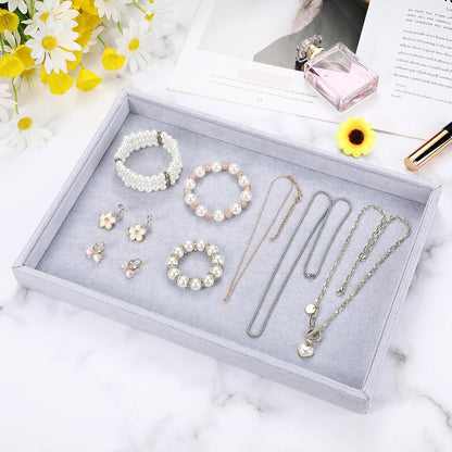 Quelay Stackable Jewelry Tray Jewelry Organizer Tray Showcase Display Empty Plate Bracelet Ring Earring Organizer