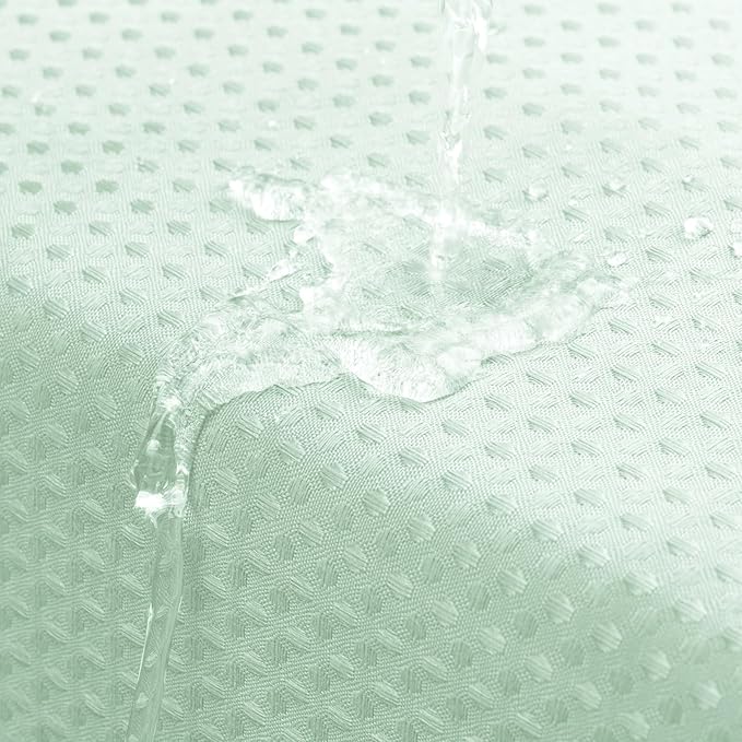 MitoVilla Green Waffle Fabric Shower Curtain, Heavy Waffle Weave Textured Shower Curtains for Modern Luxury Bathroom Decor, Weighted Hotel Spa Shower Curtain, 72 x 72, Mint Green