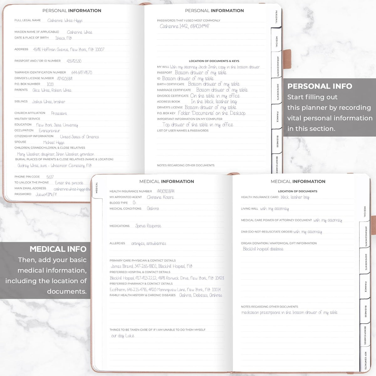 Clever Fox End of Life Planner – Final Arrangements Organizer for Beneficiary, Will Preparation, Last Wishes & Funeral Planning, A4 (Rose Gold)